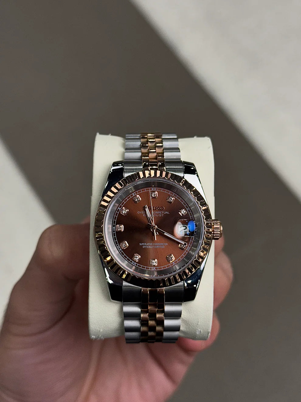 Seiko Chocolate Diamond Dial